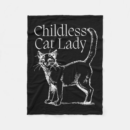 子どものいない猫の女性 フリースブランケット (正面)