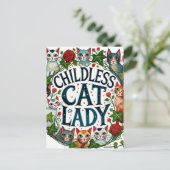 子どものいない猫の女性 ポストカード (スタンド正面)