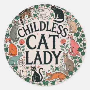 子どものいない猫の女性 ラウンドシール