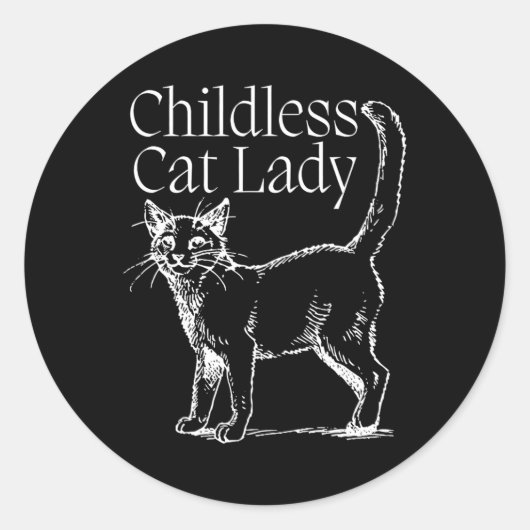 子どものいない猫の女性 ラウンドシール (正面)