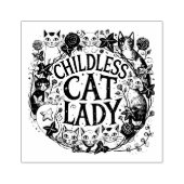 子どものいない猫の女性 ラバースタンプ (インプリント)