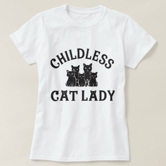 子どものいない猫の女性 Tシャツ (デザイン正面)