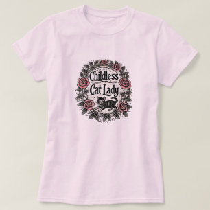 子どものいない猫の女性 Tシャツ