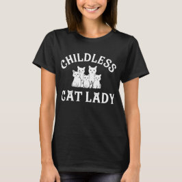 子どものいない猫の女性 Tシャツ