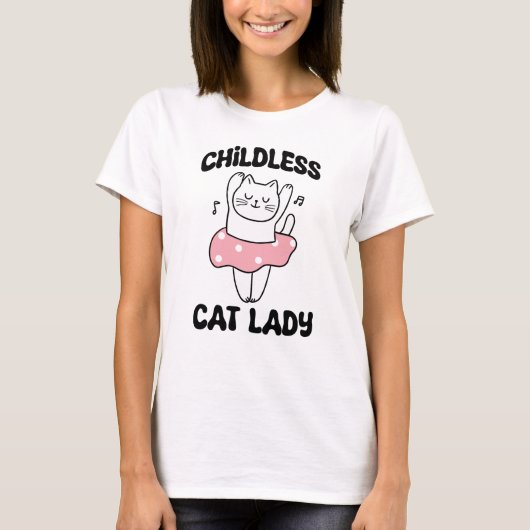 子どものいない猫の女性 Tシャツ (正面)