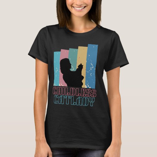 子どものいない猫の女性 Tシャツ (正面)