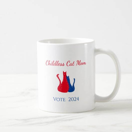子どものいない猫ママかわいい2024年大統領の選挙 コーヒーマグカップ (右)