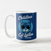 子どものいない猫レディース投票ブルーデモクラートUS 2024 コーヒーマグカップ (左)