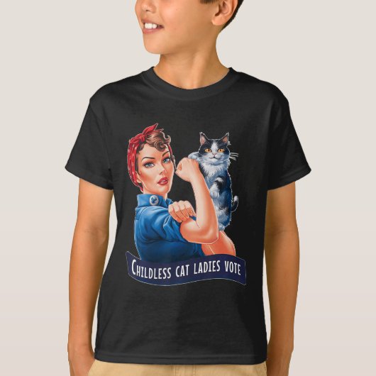 子どものいない猫レディース投票ロージー Tシャツ (正面)