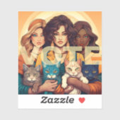 子どものいない猫レディース投票 シール (シート)