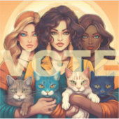 子どものいない猫レディース投票 シール (正面)