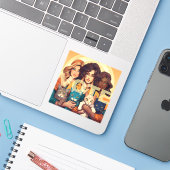 子どものいない猫レディース投票 シール (ノートパソコンとiPhone)