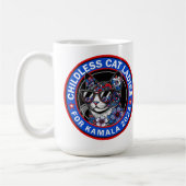子どものいない猫レディース投票Kamala US 2024 Dems コーヒーマグカップ (左)