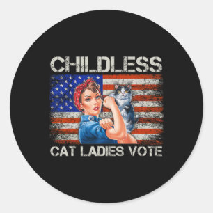 子どものいない猫レディース投票Rosie The Riveter Electi ラウンドシール