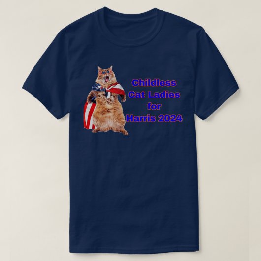 子どものいない猫レディース1 Tシャツ (デザイン正面)