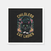 子どものいない猫レディース2024フェミニスト スタンダードカクテルナプキン (正面)