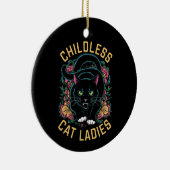 子どものいない猫レディース2024フェミニスト セラミックオーナメント (右)