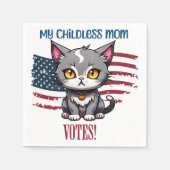 子どものいない猫レディース・プロデモクラシー スタンダードカクテルナプキン (正面)