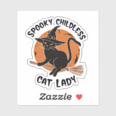 子どものいない猫レディーハロウィン不気味の魔女選挙 シール (シート)