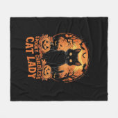 子どものいない猫レディーハロウィン不気味の魔女選挙 フリースブランケット (正面(横))