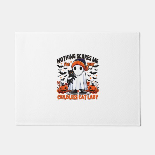 子どものいない猫レディーハロウィン不気味幽霊の衣装 ドアマット (正面)