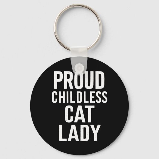 子どものいない猫レディ猫ママ女性猫レディ キーホルダー (正面)