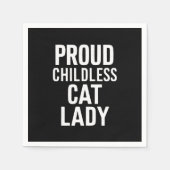 子どものいない猫レディ猫ママ女性猫レディ スタンダードカクテルナプキン (正面)