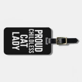 子どものいない猫レディ猫ママ女性猫レディ ラゲッジタグ (正面横)