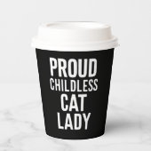子どものいない猫レディ猫ママ女性猫レディ 紙コップ (正面)