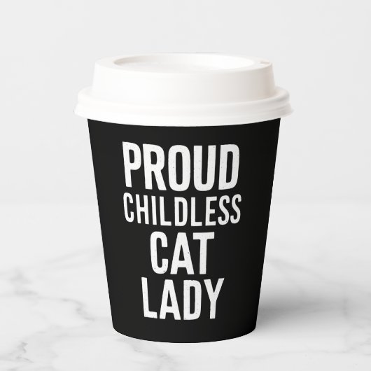 子どものいない猫レディ猫ママ女性猫レディ 紙コップ (正面)