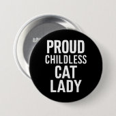 子どものいない猫レディ猫ママ女性猫レディ 缶バッジ (正面&裏面)
