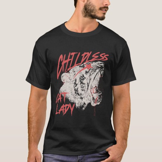 子どものいない猫レディ1 Tシャツ (正面)