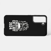 子どものいない猫レディ2024乱雑な文系アメリカ国旗 SAMSUNG GALAXYケース (裏面横)