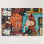 子どものいない猫夕べと居心地の良い女性 ジグソーパズル (横)