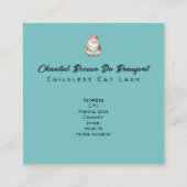 子どものいない猫夕べと居心地の良い女性 スクエア名刺 (裏面)