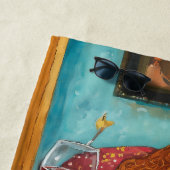 子どものいない猫夕べと居心地の良い女性 ビーチタオル (インサイチュ)