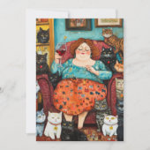 子どものいない猫夕べと居心地の良い女性 招待状 (正面)