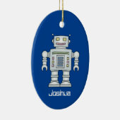 子どものおもちゃロボット名前をカスタムするクリスマスツリー セラミックオーナメント (右)