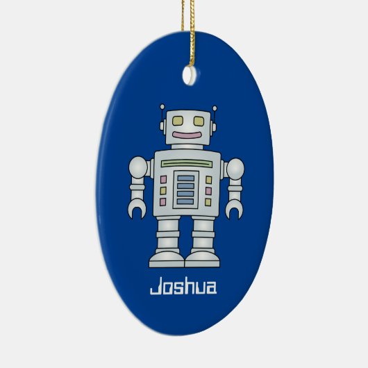 子どものおもちゃロボット名前をカスタムするクリスマスツリー セラミックオーナメント (右)