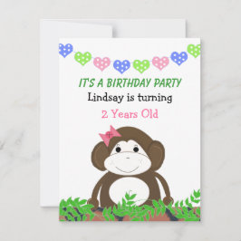 子どものおサルさんの誕生日パーティーのご案内 招待状
