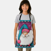 子どものかわいいサンタカスタマイズー名ブルーピンク エプロン (インサイチュ)
