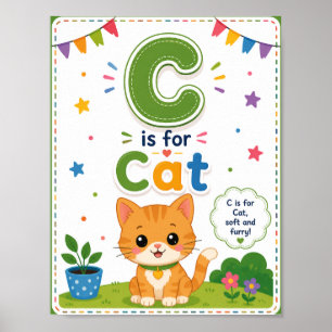 子どものためのアルファベット教室ポスター:Cは猫のC ポスター