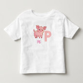 子どものための遊び心いっぱいの子豚Tシャツ トドラーTシャツ (正面)