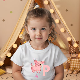 子どものための遊び心いっぱいの子豚Tシャツ トドラーTシャツ