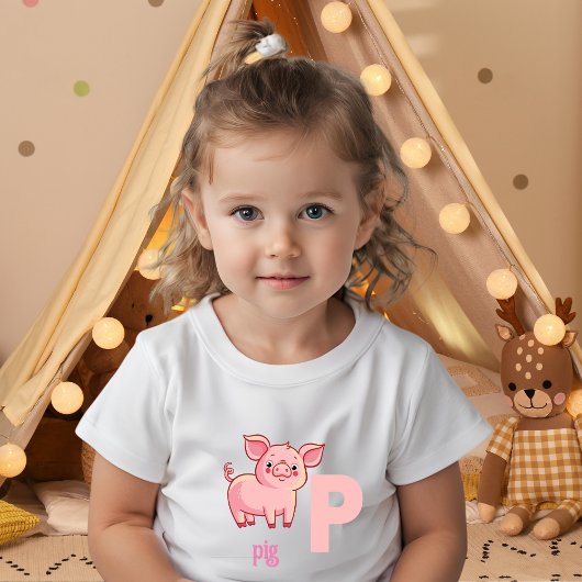 子どものための遊び心いっぱいの子豚Tシャツ トドラーTシャツ