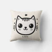 子どものようなスケッチ | 白黒 | ミニマル クッション (裏面)