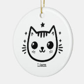 子どものようなスケッチ | 白黒 | ミニマル セラミックオーナメント (左)