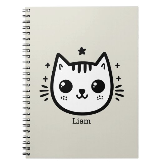 子どものようなスケッチ | 白黒 | ミニマル ノートブック (正面)