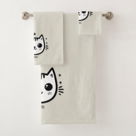 子どものようなスケッチ | 白黒 | ミニマル バスタオルセット