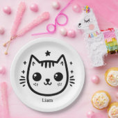 子どものようなスケッチ | 白黒 | ミニマル ペーパープレート (パーティー)